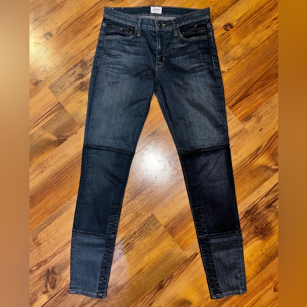 Hudson Brand Newton Patchwork Super Skinny Stretch Jeans 28